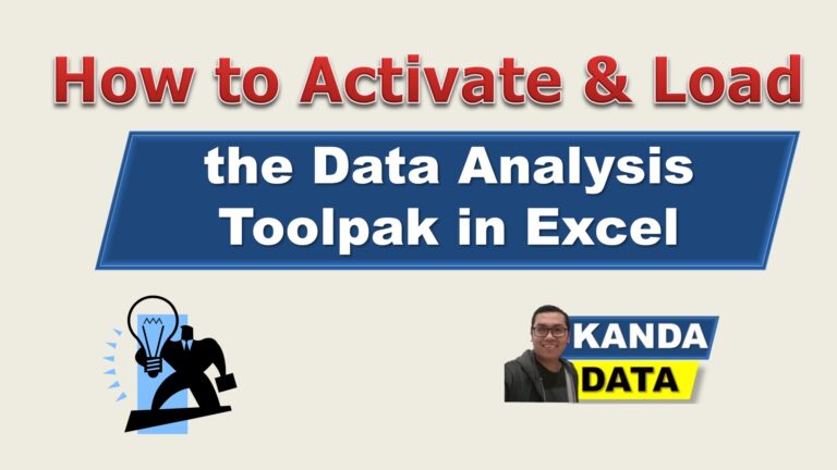 How to Activate and Load the Data Analysis Toolpak in Excel