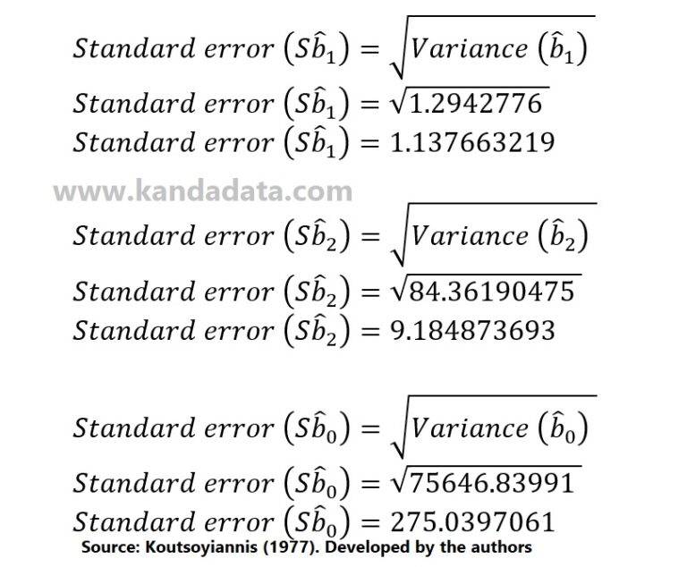 Determining Variance, Standard Error, and T-Statistics in Multiple ...